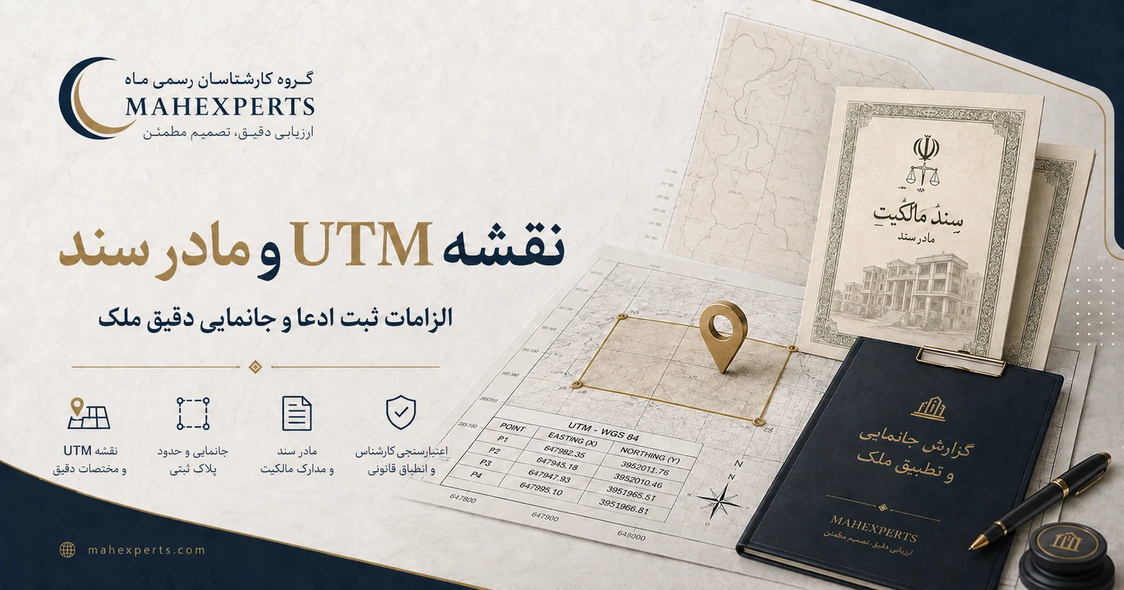 نقشه UTM و مادر سند در فرآیند ثبت ادعا